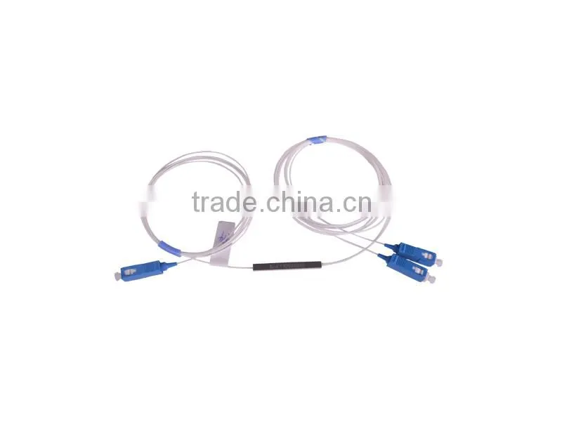 0.9mm 1x2 SC PC steel tube optical PLC splitter