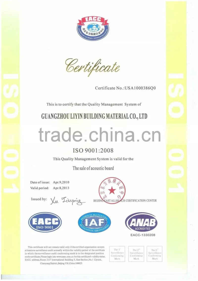 China On Sale Sound Absorptive Board For Theaters