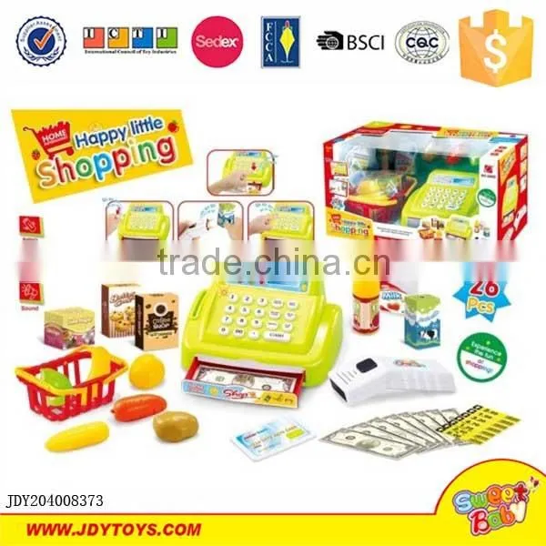 New product shopping battery operated plastic cash register toy with conveyor