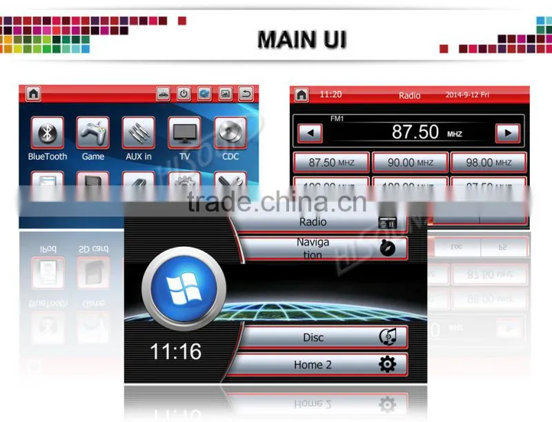 2 DIN With Wince OS car radio dvd player for vw polo