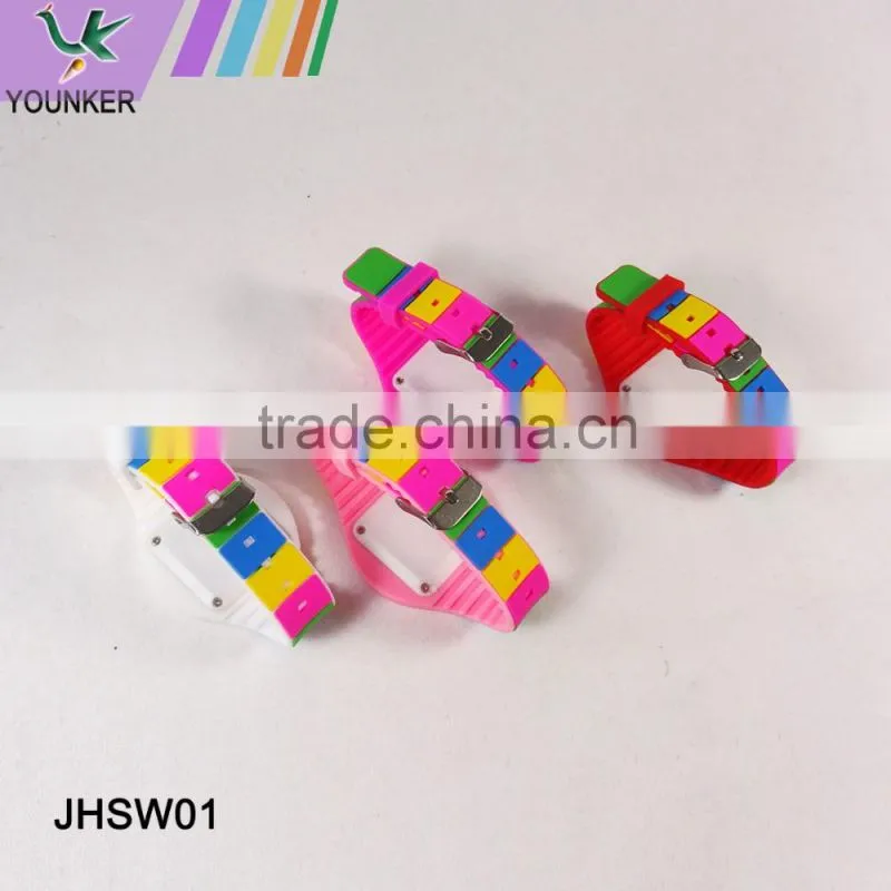 2016 Fashion Touch Screen LED Silicone Watch, Rainbow Band Led Silicone Watch