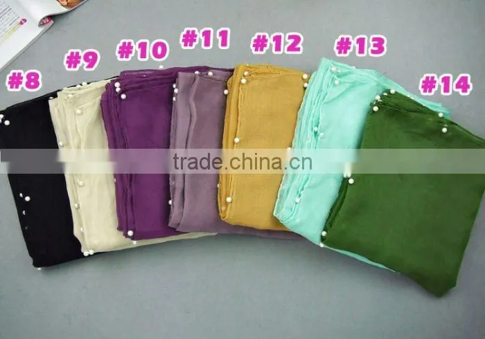Pearl Fashion 100% Viscose Women Scarf Voile Scarves 180*90 Pashmina Muslim scarf