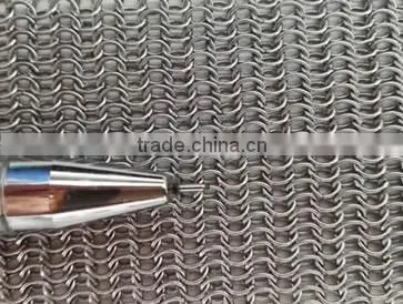 Chain braid ring mesh for building exterior and interior decoration