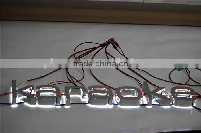 Halo lighting backlit LED advertising metal stainless steel letter sign