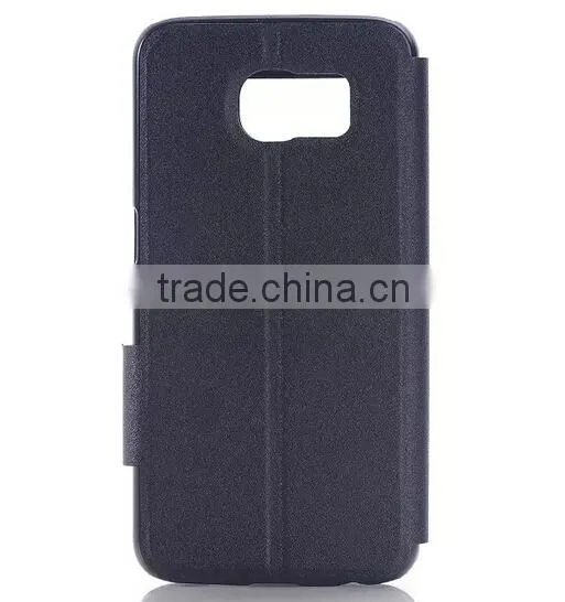 Factory Wholesale Flip Stand Window PU Leather Case For Samsung S6/S6 Edge
