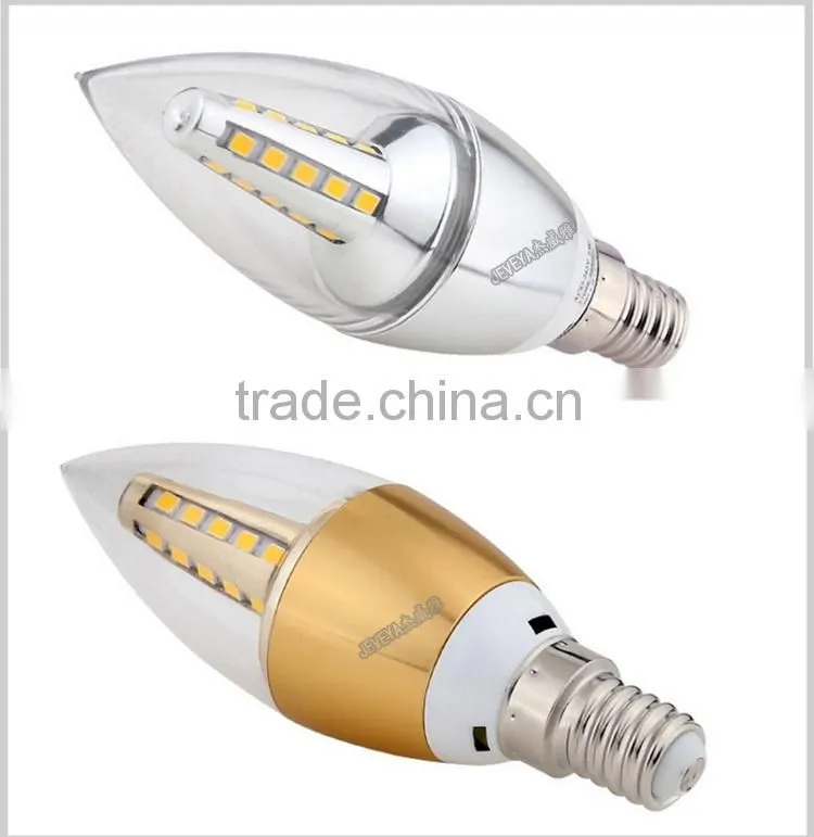 High Brightness Aluminum Alloy 5W LED Bulb Light 220V E14 LED Candle Light