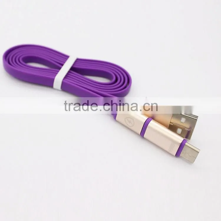 2016 Wholesale 2in1 Type C To Micro USB With Detachable Adapter Data Line Cable