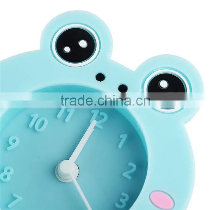Wholesale creative mini silicone small alarm clock Frogs candy color silicone lazy alarm clock digital alarm clock