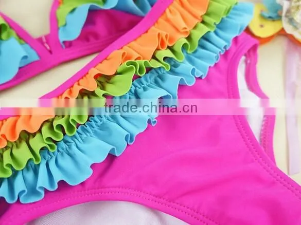 2016 2X Kid Girl Beachwear Bikini Chlidren Bowknot Swimwear Children Sling Bikini Swimsuit