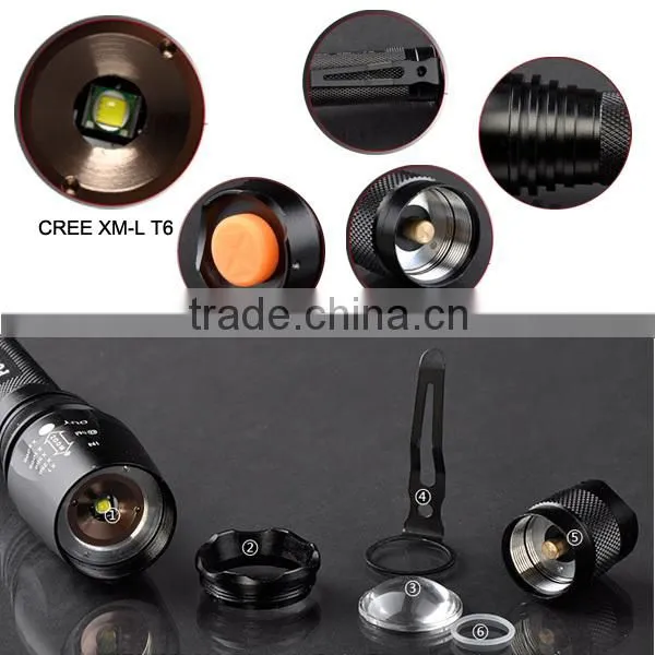 Hot Sale V2-858 18650 battery rechargeable long distance torch xm-l T6 led waterproof battery operated lights