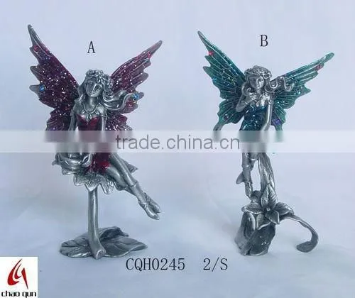 2012 metal lovely fairy with unicorn sculpture 0067