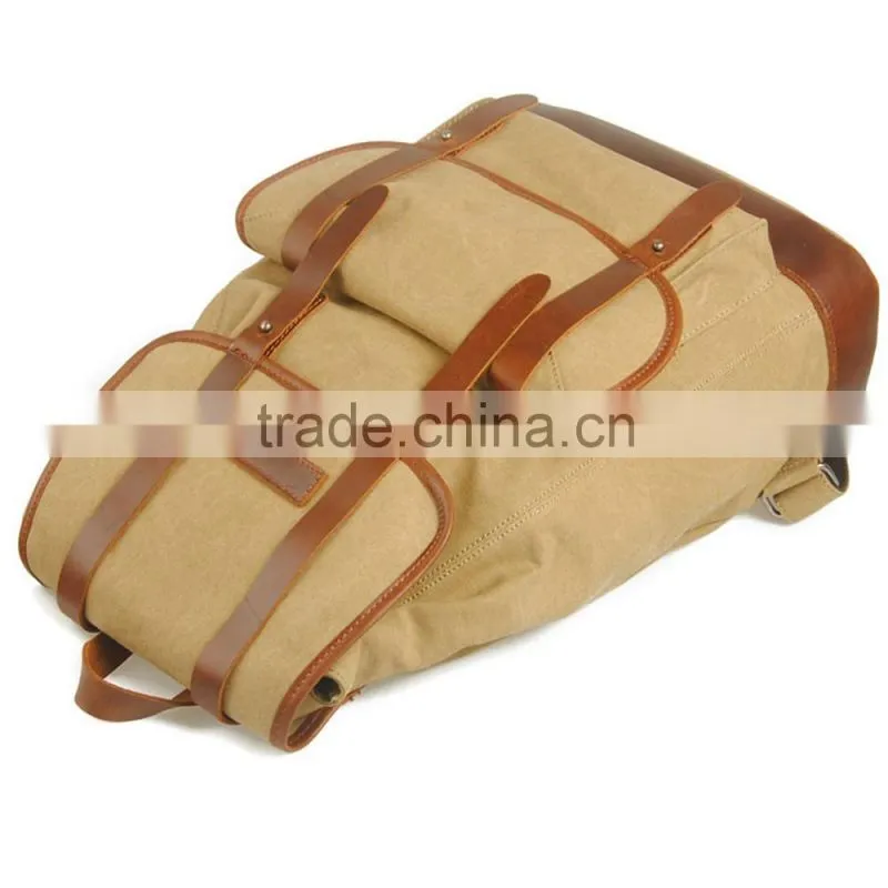 New stylish backpack vintage canvas school backpack hiking backpack