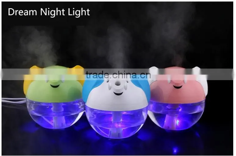 230ml 3 colours ultrasonic Mini USB Humidifier with LED Light/ ultrasonic air cleaner
