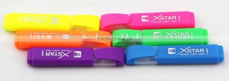 normal size multi-color flat barrel highlighter pen