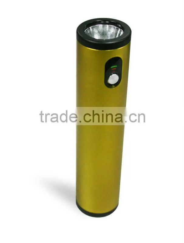 Private tooling 2600mah travel power bank with LED flashlight