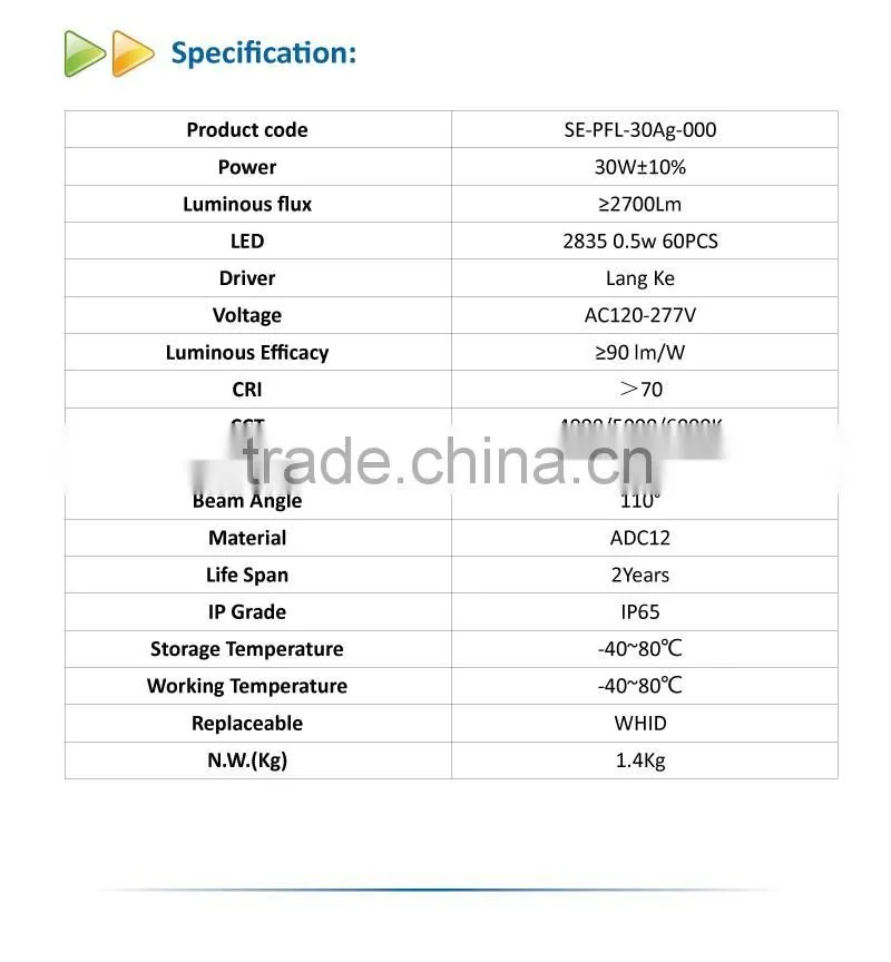 Competitive price outdoor led light Die Casting Aluminum 30W LED flood light