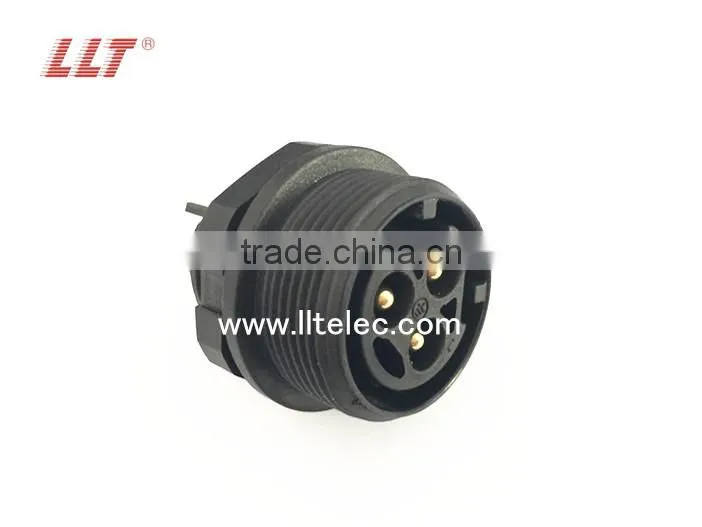 high voltage 3 contacts screw terminal waterproof panel mount connector