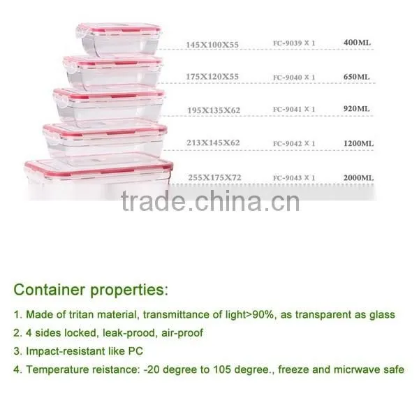 Diamond effect 200ml clear plastic lunch boxes, small food container