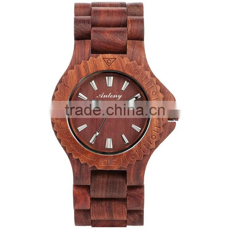 2015 Man Wood Watch With Red sandalwood Case And Japan movement