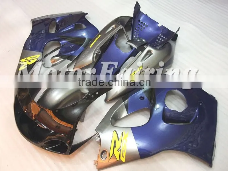 Body Custom Fairing for Suzuki GSXR600 750 1996 1997 1998 1999 GSXR600-750 1996-1999 ABS Blue Black Silver