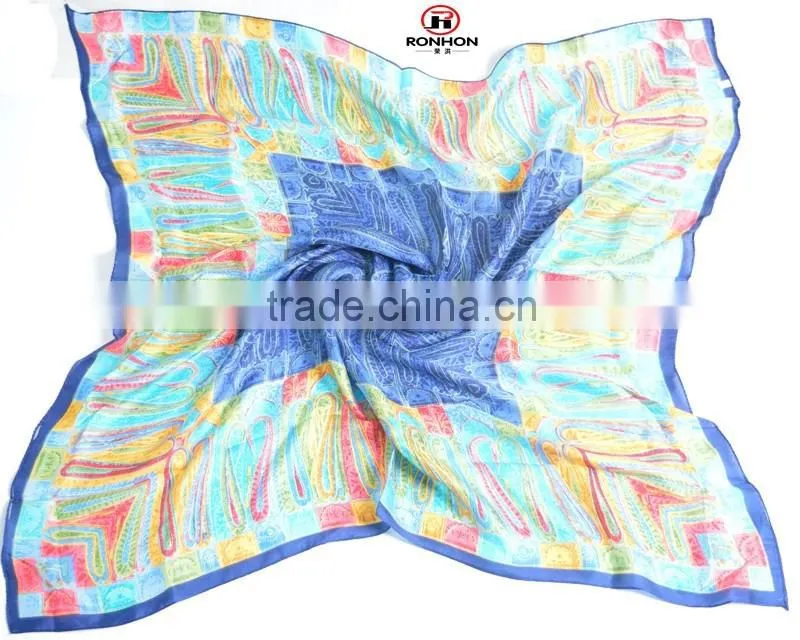 2016 OEM print silk fashion scarf for lady