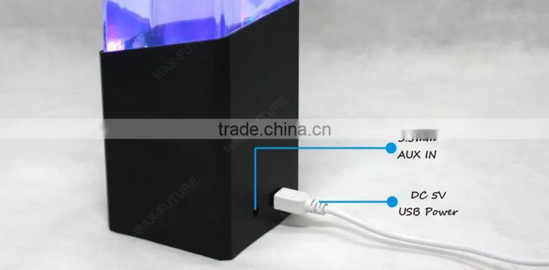 LED light marble mini aquarium water dancing subwoofer speaker with usb charger(F-1218M)