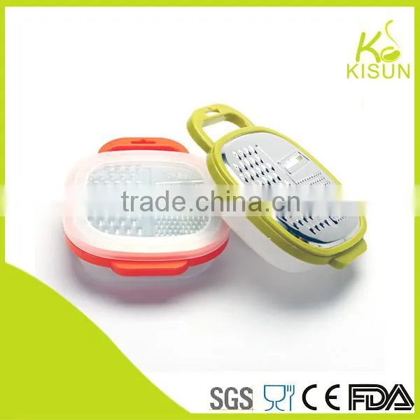 Multi purpose stainless steel kithen grater with container