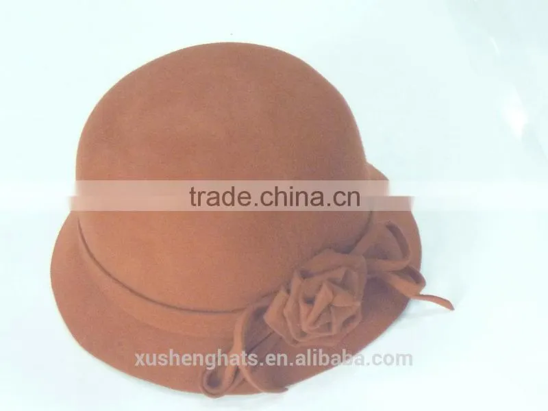 white wool felt hat with ears for girls