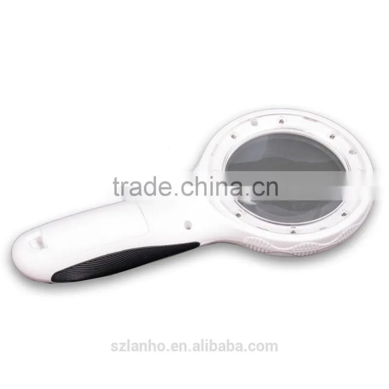 High Quality 3X Handheld Magnifier 8 LED Illuminated Magnifier