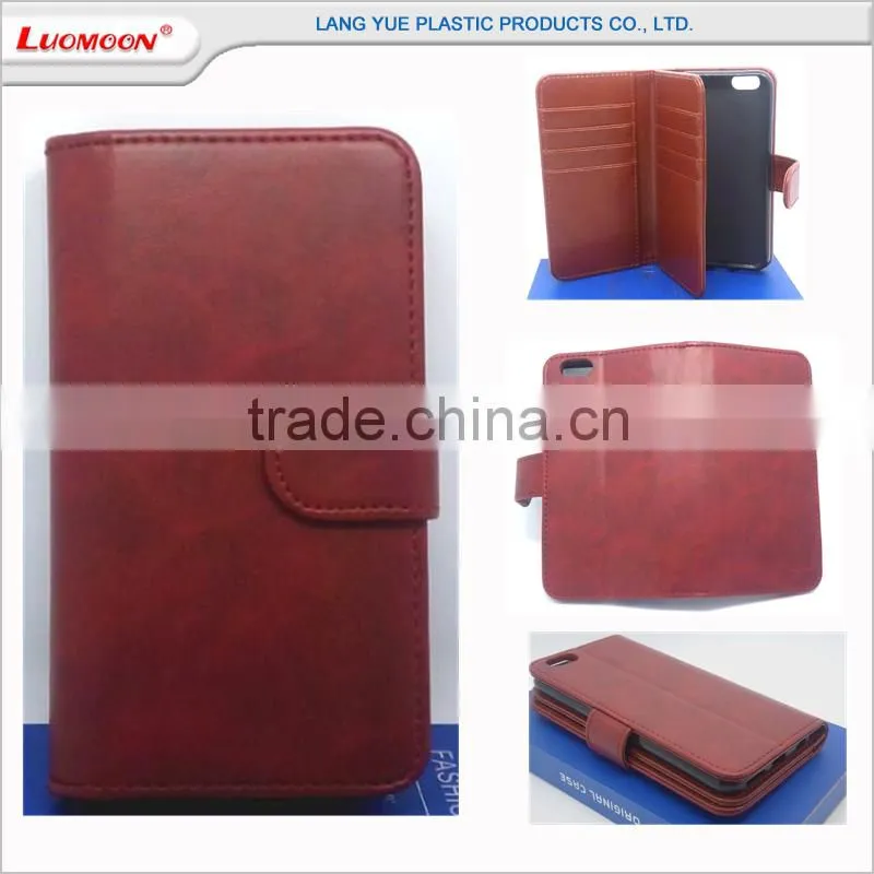 The Most Hot 5 Inch Genuine Leather Wallet Mobile Phone Case For Vivo y31 iphone 4 5 6 6s se