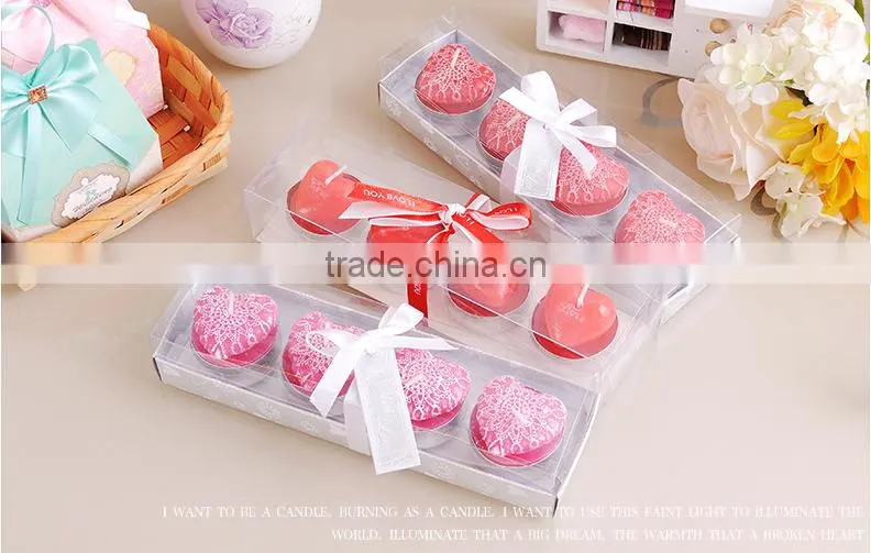 Wholesale Multi-color gift flameless scented heart shape wedding tealight candle