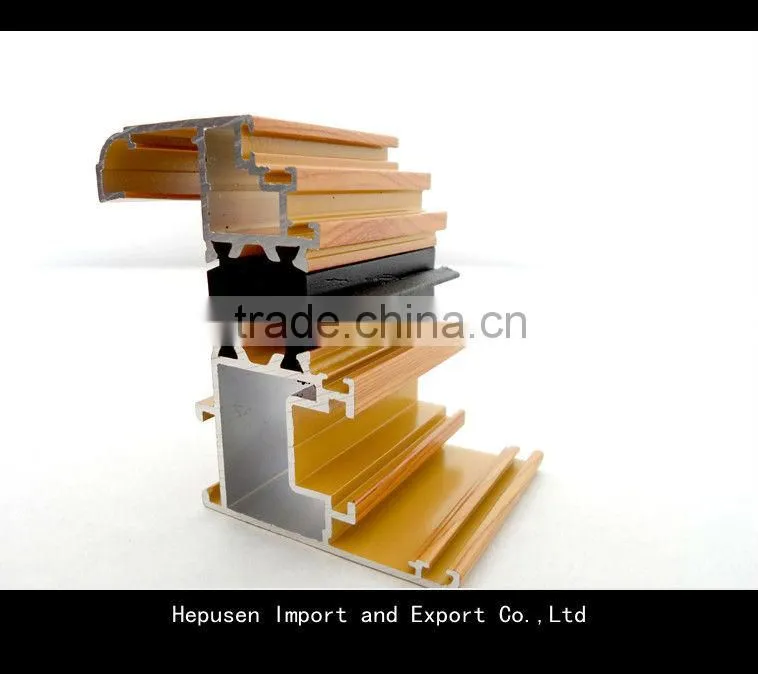 Thermal Insulated wood grain aluminium extruded profile