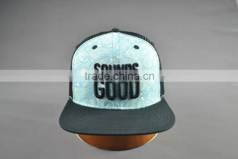 Cheap custom embroidery flat brim snapback cap
