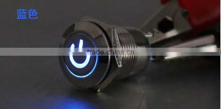 12mm metal push button switch with LED Momentary waterproof