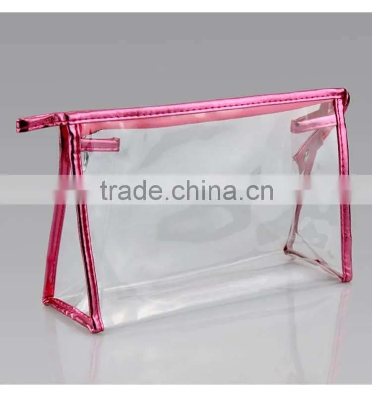 Customized clear transparent cosmetic pvc waterproof bag with pouch