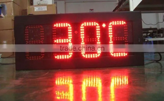 Sinoela outdoor waterproof wireless 5inch red indoor led clock display led time temperature sign time and temperature led displa