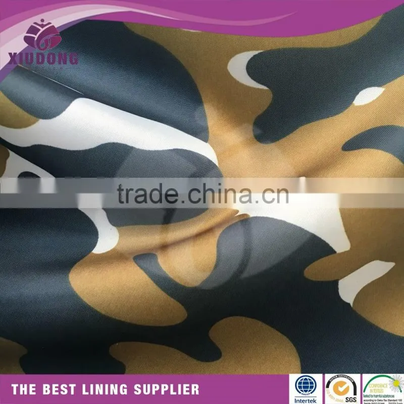 2017 polyester Taffeta print garment lining good quality 210T taffeta lining