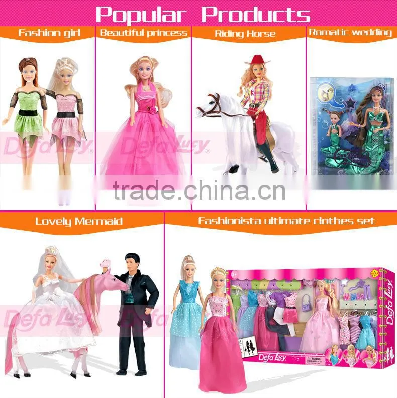 Happy Family Beautiful Jointed Girl Dolls 4 inch and 11.5 inch Small Plastic Toy Figures Custom Dolls House Furniture