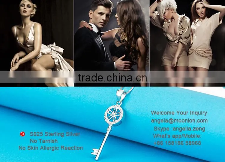 Fine silver jewellery pendants necklaces, zirconia pendant jewelry for women