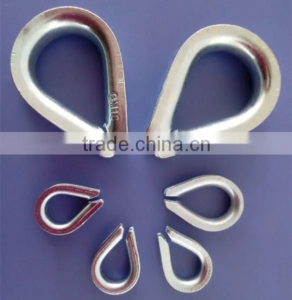 silver color mild steel wire rope European type thimble,custom thimble