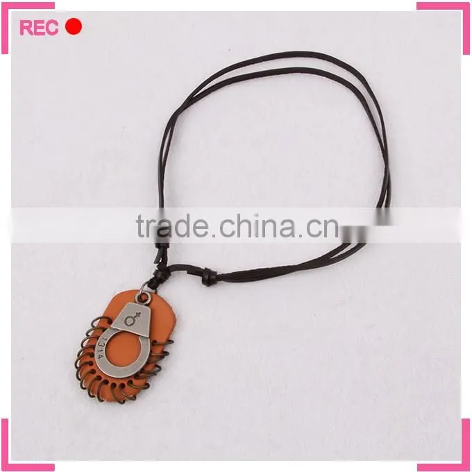 Leather necklace with hat pendant, for party fashionable new design necklace