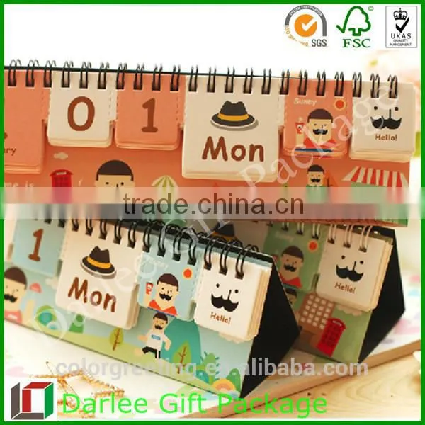 China calender OEM paper desk calender custom calender