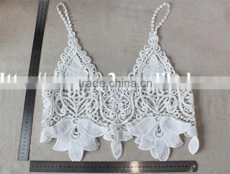 high quality big lily flower pattern polyester kintted embroidery vest for wholesale