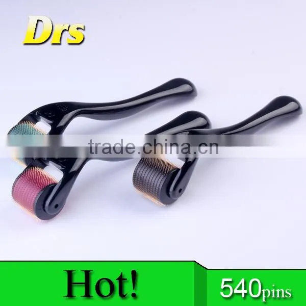 Warm welcomed 1.0mm 540 titanium needles skin dermaroller for beauty