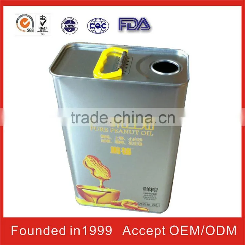 china square oil can for FDA