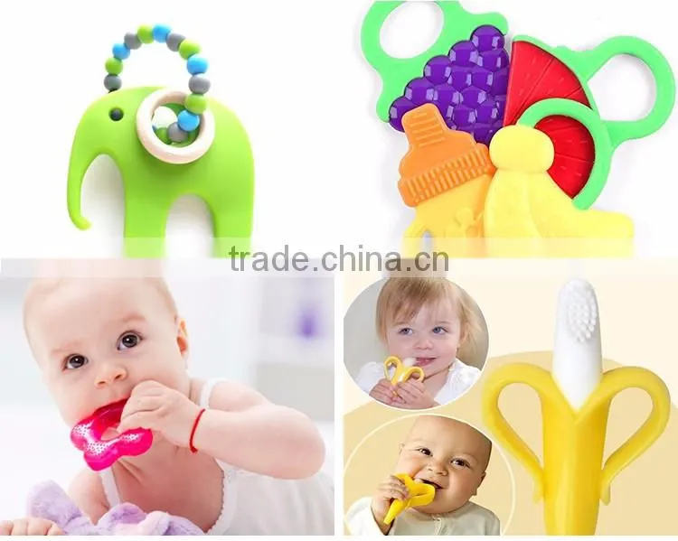 China Manufacturer BPA Free Food Grade Soft Giraffe Teether Silicone Baby Teether Chew Beads for Baby