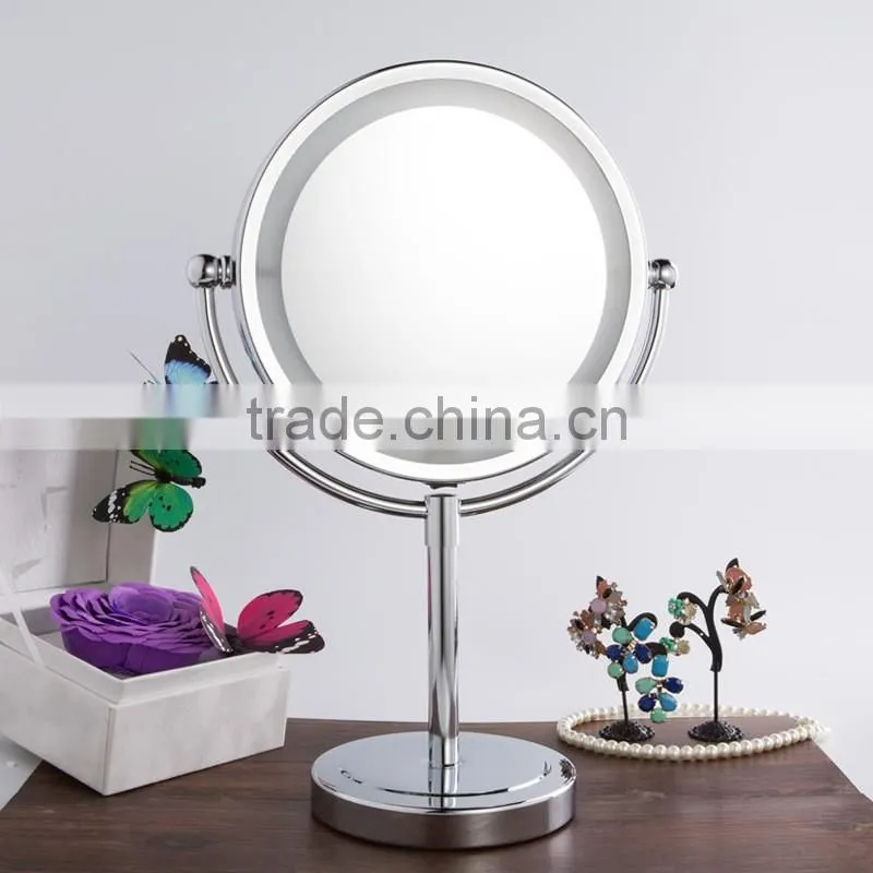 Battery Operated Desktop Two Sides Illuminated LED Cosmetic Makeup Mirror
