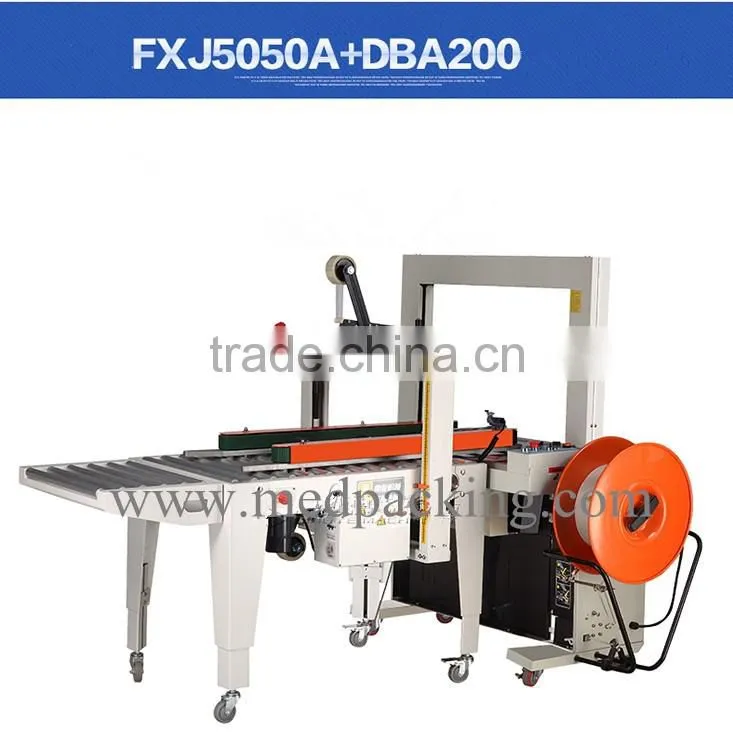 FXJ5050A automatic tape sealing machine + DBA200 automatic strapping machine
