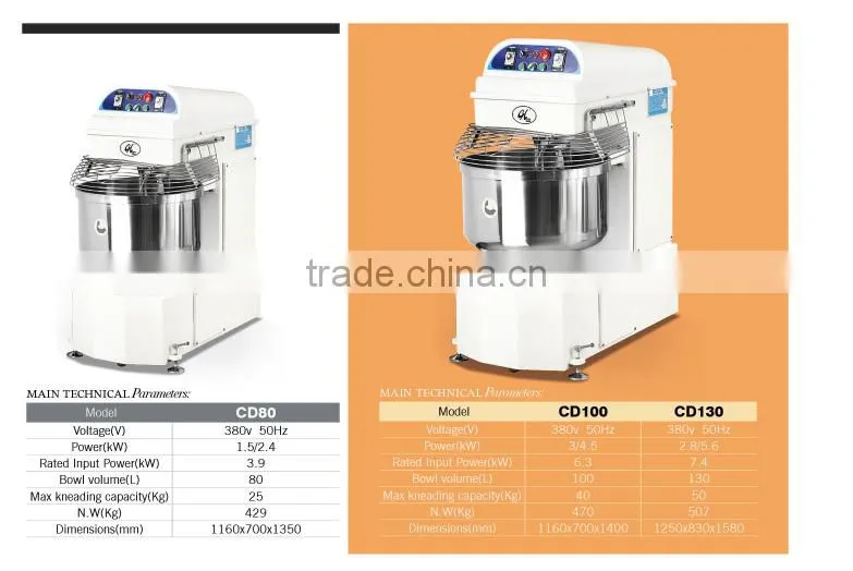 100L 130L 200L Factory prices dough mixer machine, Industrial dough mixer(CD130)