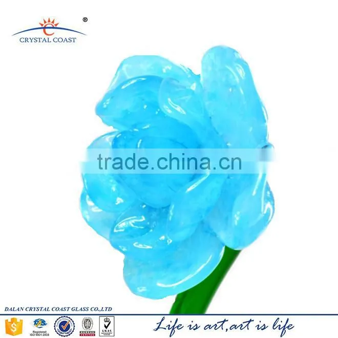 beautiful stained colored long single stem artificial glass flowers